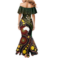 Vanuatu And Australia Aboriginal Family Matching Mermaid Dress and Hawaiian Shirt Iguana And Kangaroo Together LT05 - Polynesian Pride