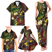 Vanuatu And Australia Aboriginal Family Matching Tank Maxi Dress and Hawaiian Shirt Iguana And Kangaroo Together LT05 - Polynesian Pride