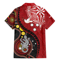 Tonga Ngatu And Australia Aboriginal Family Matching Mermaid Dress and Hawaiian Shirt Tongan Dove And Kangaroo Together LT05 - Polynesian Pride