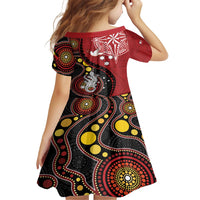 Tonga Ngatu And Australia Aboriginal Family Matching Summer Maxi Dress and Hawaiian Shirt Tongan Dove And Kangaroo Together LT05 - Polynesian Pride