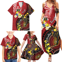Tonga Ngatu And Australia Aboriginal Family Matching Summer Maxi Dress and Hawaiian Shirt Tongan Dove And Kangaroo Together LT05 - Polynesian Pride