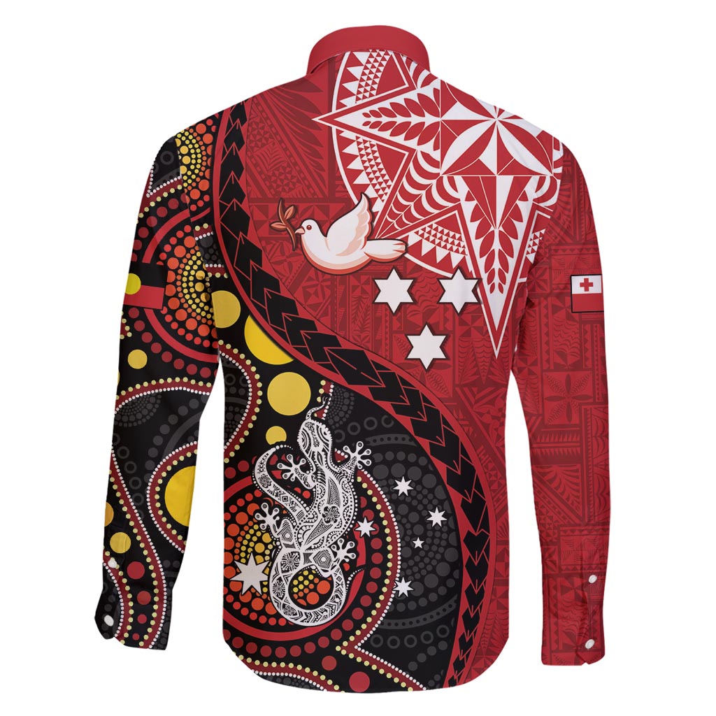 Tonga Ngatu And Australia Aboriginal Family Matching Summer Maxi Dress and Hawaiian Shirt Tongan Dove And Kangaroo Together LT05 - Polynesian Pride