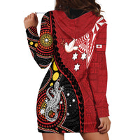 Tonga Ngatu And Australia Aboriginal Hoodie Dress Tongan Dove And Kangaroo Together LT05 - Polynesian Pride