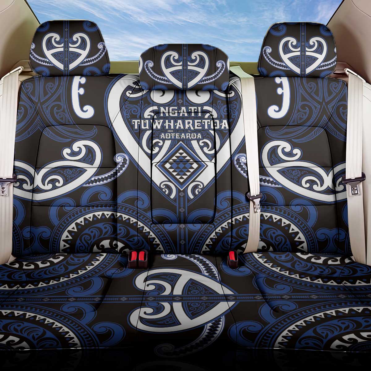 Aotearoa Ngati Tuwharetoa Back Car Seat Cover Maori Tribal Pattern