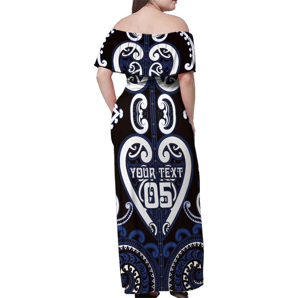 Custom Aotearoa Ngati Tuwharetoa Family Matching Off Shoulder Maxi Dress and Hawaiian Shirt Maori Tribal Pattern LT05 - Polynesian Pride