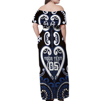 Custom Aotearoa Ngati Tuwharetoa Family Matching Off Shoulder Maxi Dress and Hawaiian Shirt Maori Tribal Pattern LT05 - Polynesian Pride