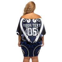 Custom Aotearoa Ngati Tuwharetoa Family Matching Off Shoulder Short Dress and Hawaiian Shirt Maori Tribal Pattern LT05 - Polynesian Pride