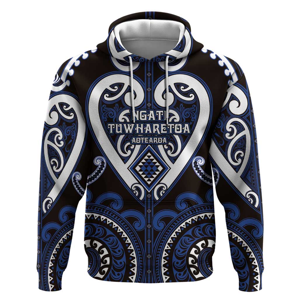Custom Aotearoa Ngati Tuwharetoa Hoodie Maori Tribal Pattern