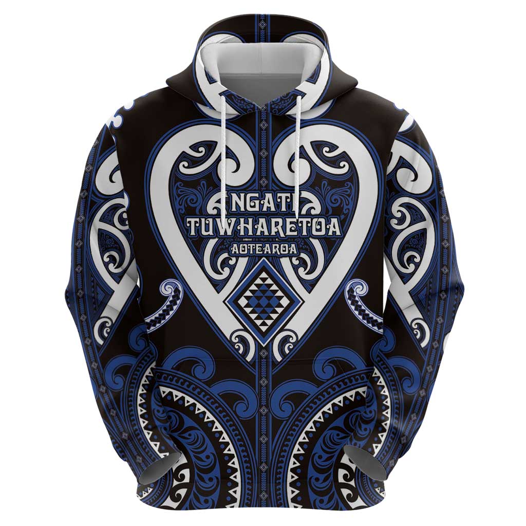 Custom Aotearoa Ngati Tuwharetoa Hoodie Maori Tribal Pattern