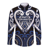 Custom Aotearoa Ngati Tuwharetoa Long Sleeve Button Shirt Maori Tribal Pattern