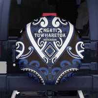 Aotearoa Ngati Tuwharetoa Spare Tire Cover Maori Tribal Pattern LT05 No hole Navy - Polynesian Pride