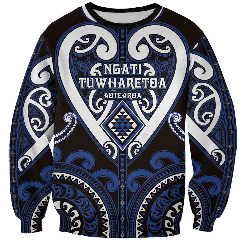 Custom Aotearoa Ngati Tuwharetoa Sweatshirt Maori Tribal Pattern