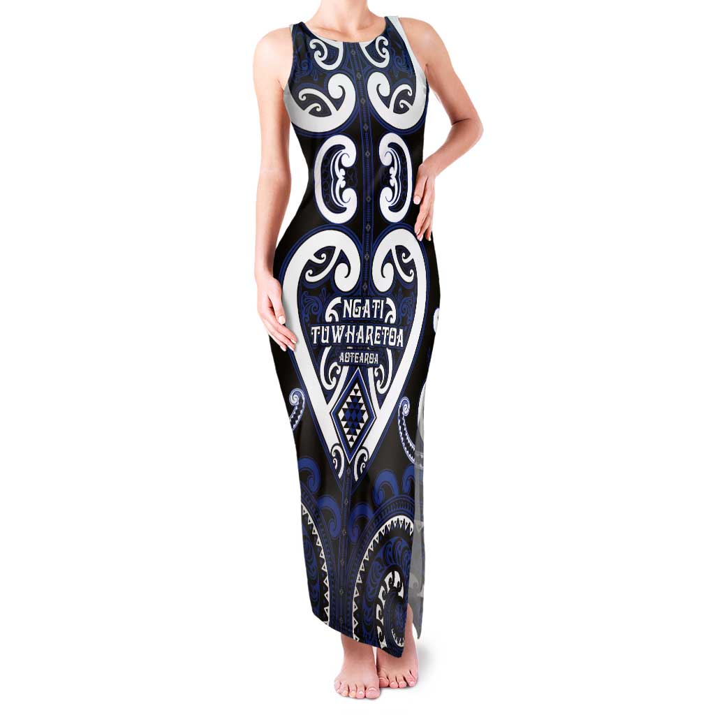 Custom Aotearoa Ngati Tuwharetoa Tank Maxi Dress Maori Tribal Pattern