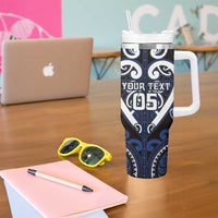 Custom Aotearoa Ngati Tuwharetoa Tumbler With Handle Maori Tribal Pattern