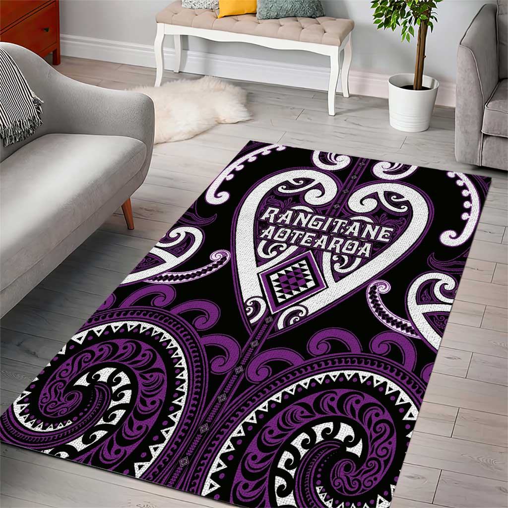 Aotearoa Rangitane Area Rug Maori Tribal Pattern