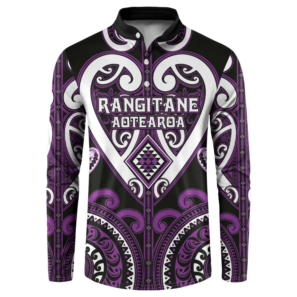Custom Aotearoa Rangitane Button Sweatshirt Maori Tribal Pattern