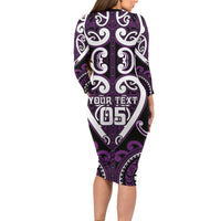 Custom Aotearoa Rangitane Family Matching Long Sleeve Bodycon Dress and Hawaiian Shirt Maori Tribal Pattern
