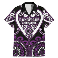 Custom Aotearoa Rangitane Family Matching Mermaid Dress and Hawaiian Shirt Maori Tribal Pattern LT05 Dad's Shirt - Short Sleeve Purple - Polynesian Pride