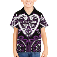 Custom Aotearoa Rangitane Family Matching Off Shoulder Maxi Dress and Hawaiian Shirt Maori Tribal Pattern