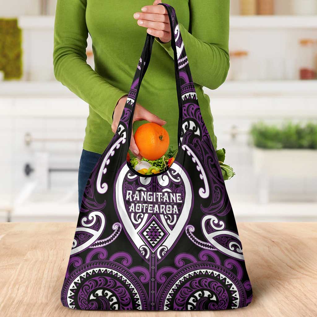 Aotearoa Rangitane Grocery Bag Maori Tribal Pattern