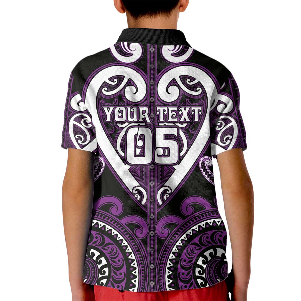 Custom Aotearoa Rangitane Kid Polo Shirt Maori Tribal Pattern