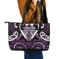 Aotearoa Rangitane Leather Tote Bag Maori Tribal Pattern LT05 - Polynesian Pride