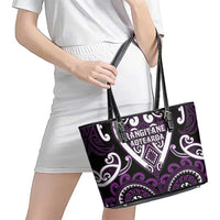 Aotearoa Rangitane Leather Tote Bag Maori Tribal Pattern LT05 - Polynesian Pride