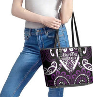 Aotearoa Rangitane Leather Tote Bag Maori Tribal Pattern LT05 - Polynesian Pride