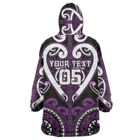 Custom Aotearoa Rangitane Wearable Blanket Hoodie Maori Tribal Pattern