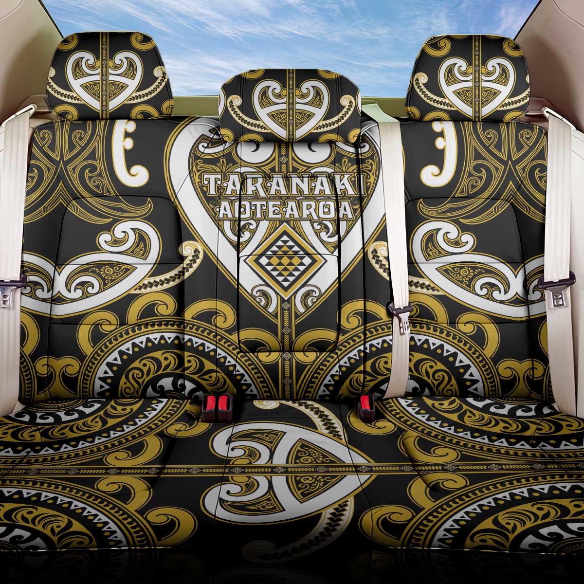 Aotearoa Taranaki Back Car Seat Cover Maori Tribal Pattern