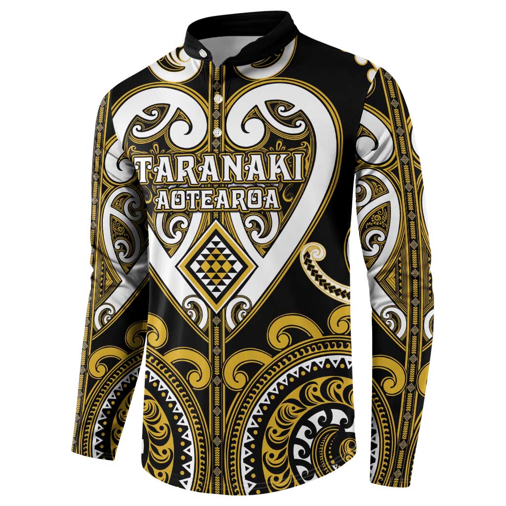 Custom Aotearoa Taranaki Button Sweatshirt Maori Tribal Pattern