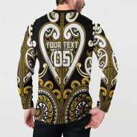 Custom Aotearoa Taranaki Button Sweatshirt Maori Tribal Pattern