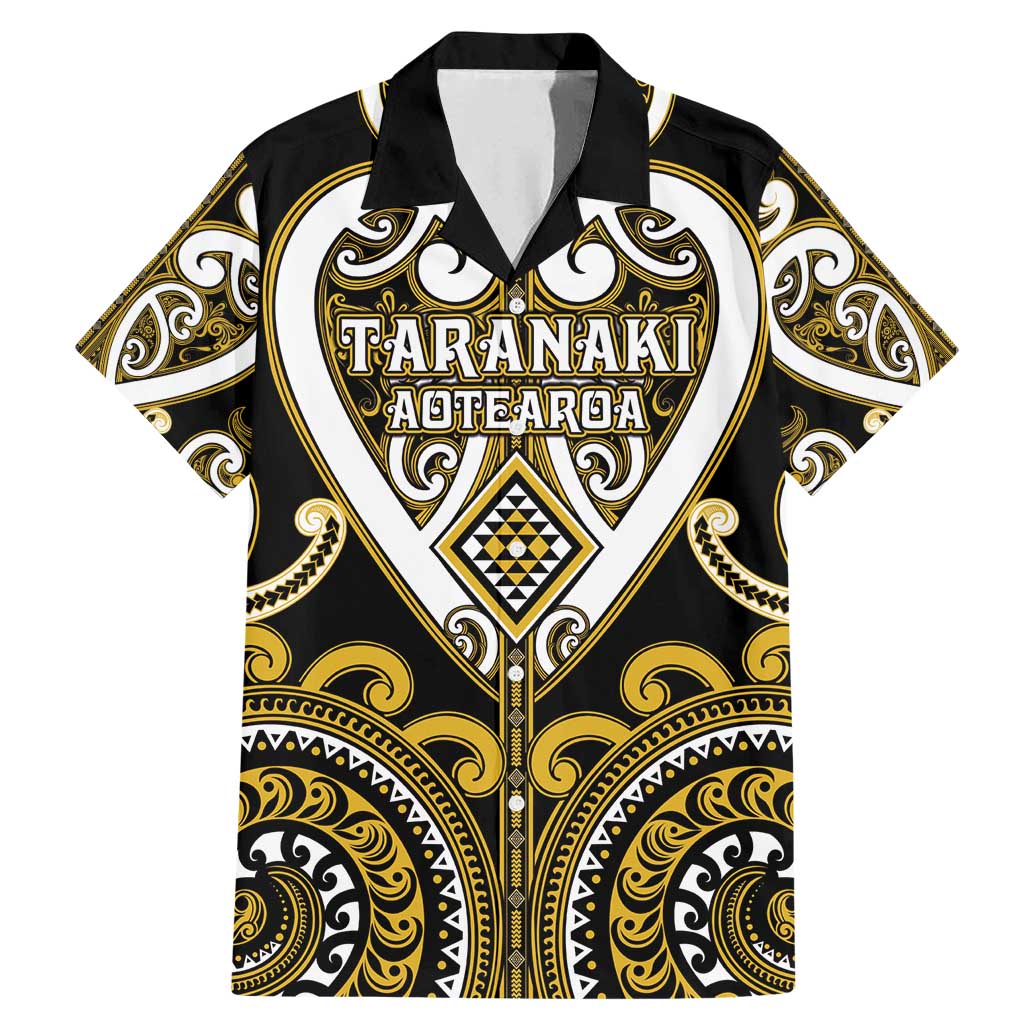 Custom Aotearoa Taranaki Family Matching Mermaid Dress and Hawaiian Shirt Maori Tribal Pattern LT05 Dad's Shirt - Short Sleeve Yellow - Polynesian Pride