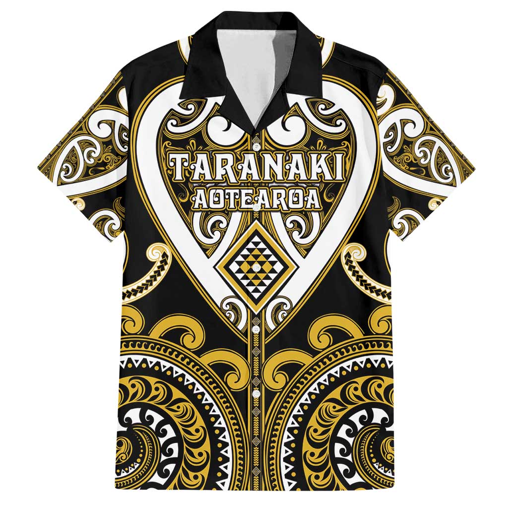 Custom Aotearoa Taranaki Family Matching Off Shoulder Short Dress and Hawaiian Shirt Maori Tribal Pattern LT05 Dad's Shirt - Short Sleeve Yellow - Polynesian Pride