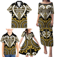 Custom Aotearoa Taranaki Family Matching Puletasi and Hawaiian Shirt Maori Tribal Pattern