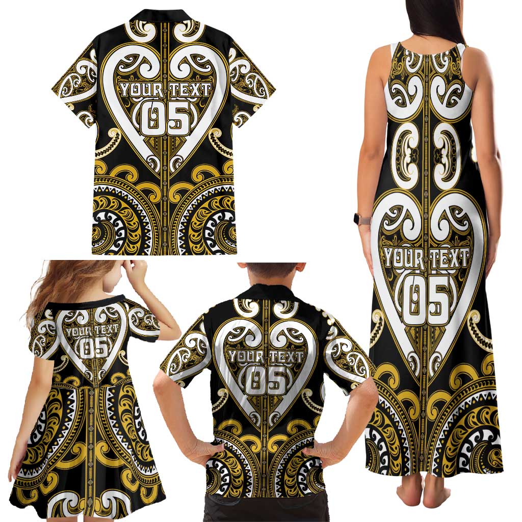 Custom Aotearoa Taranaki Family Matching Tank Maxi Dress and Hawaiian Shirt Maori Tribal Pattern