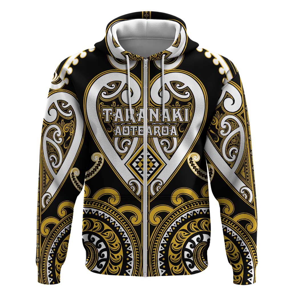 Custom Aotearoa Taranaki Hoodie Maori Tribal Pattern