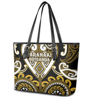 Aotearoa Taranaki Leather Tote Bag Maori Tribal Pattern LT05 - Polynesian Pride