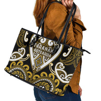 Aotearoa Taranaki Leather Tote Bag Maori Tribal Pattern LT05 - Polynesian Pride