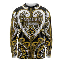 Custom Aotearoa Taranaki Long Sleeve Shirt Maori Tribal Pattern