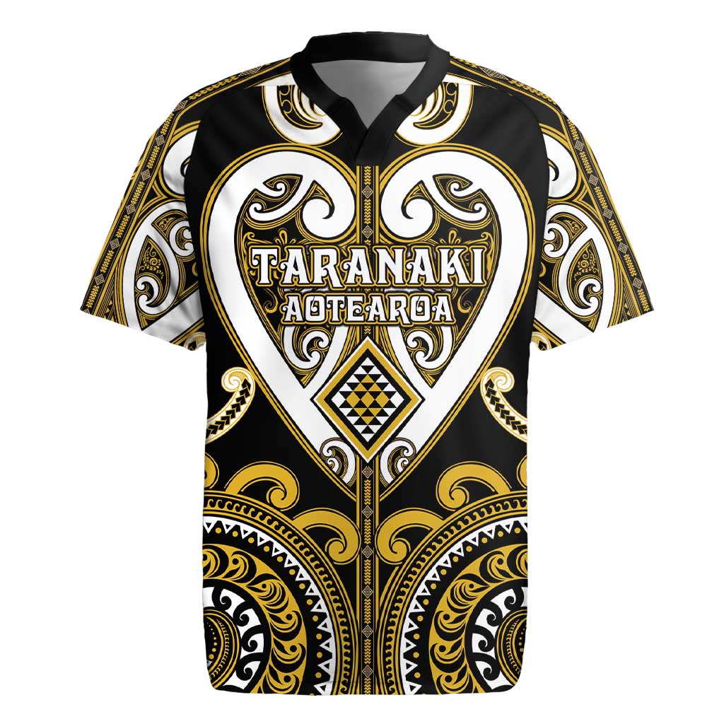 Custom Aotearoa Taranaki Rugby Jersey Maori Tribal Pattern