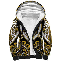 Custom Aotearoa Taranaki Sherpa Hoodie Maori Tribal Pattern LT05 Unisex Yellow - Polynesian Pride