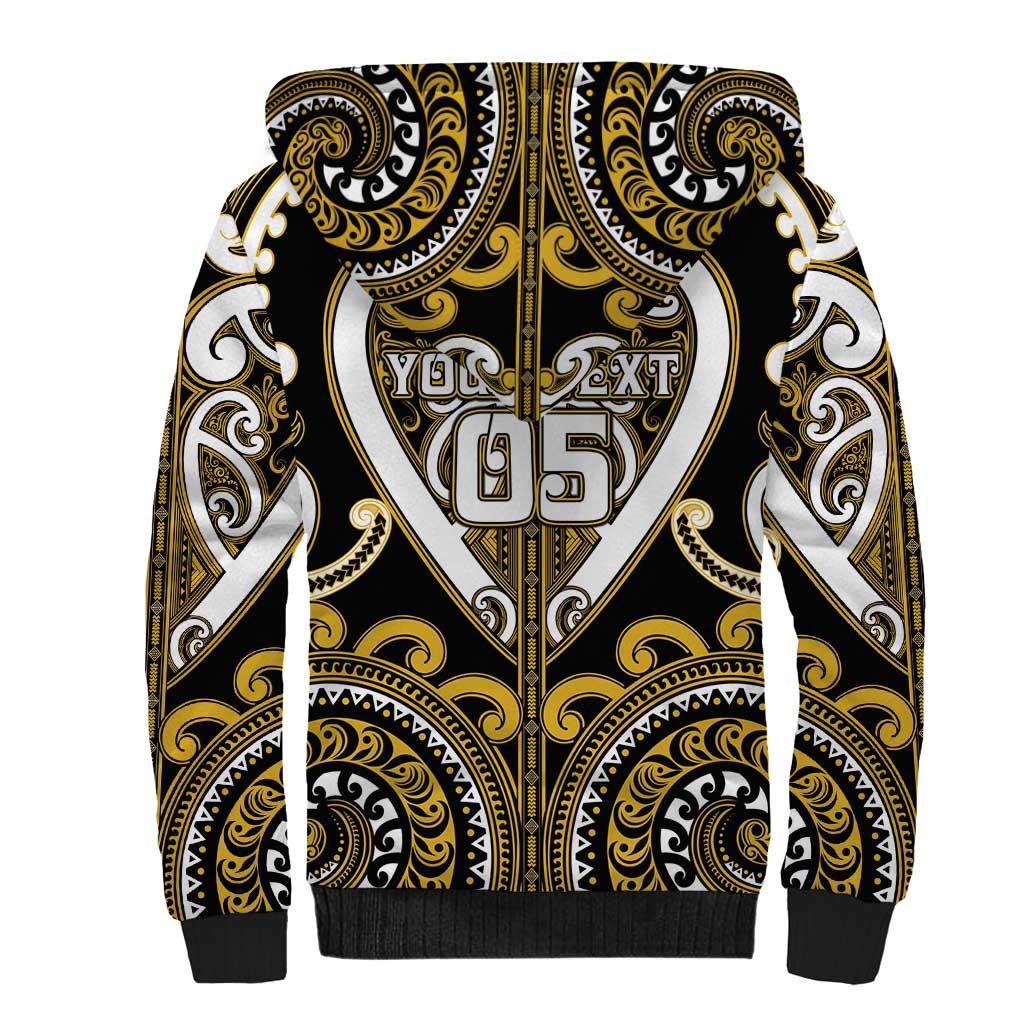 Custom Aotearoa Taranaki Sherpa Hoodie Maori Tribal Pattern LT05 - Polynesian Pride