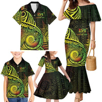 Personalised Fiji Lovoni Day Family Matching Mermaid Dress and Hawaiian Shirt 154th Years LT05 - Polynesian Pride