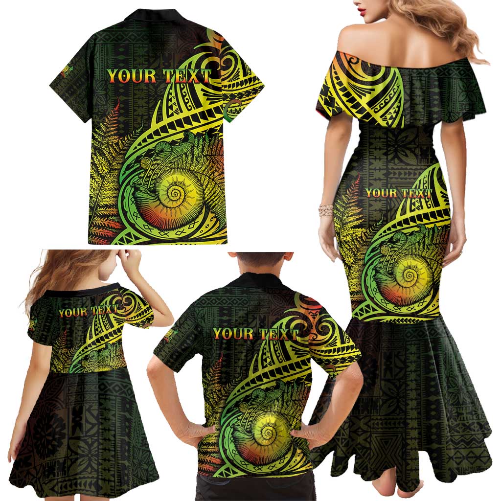 Personalised Fiji Lovoni Day Family Matching Mermaid Dress and Hawaiian Shirt 154th Years LT05 - Polynesian Pride