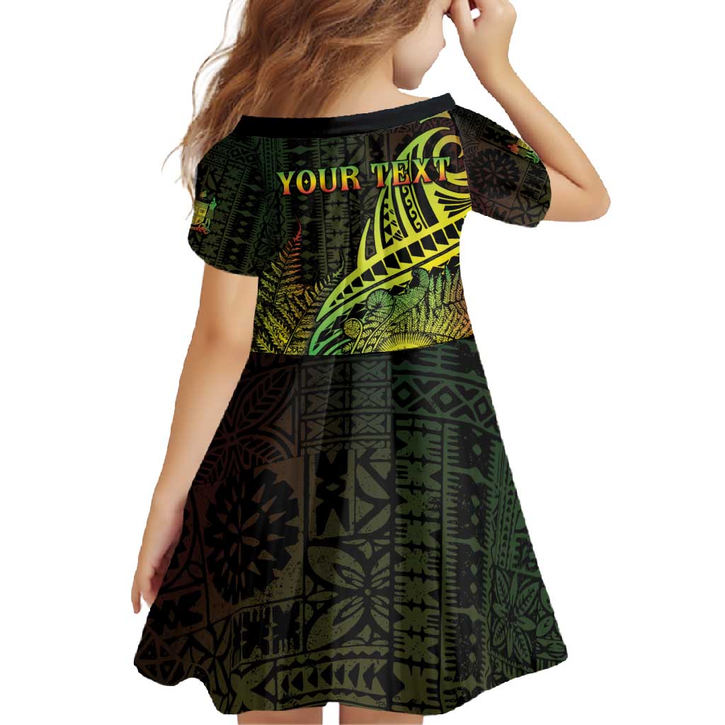 Personalised Fiji Lovoni Day Family Matching Off Shoulder Maxi Dress and Hawaiian Shirt 154th Years LT05 - Polynesian Pride
