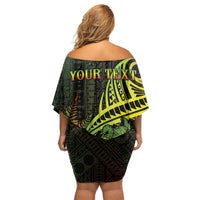 Personalised Fiji Lovoni Day Family Matching Off Shoulder Short Dress and Hawaiian Shirt 154th Years LT05 - Polynesian Pride