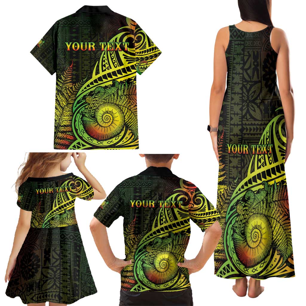 Personalised Fiji Lovoni Day Family Matching Tank Maxi Dress and Hawaiian Shirt 154th Years LT05 - Polynesian Pride