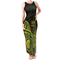 Personalised Fiji Lovoni Day Family Matching Tank Maxi Dress and Hawaiian Shirt 154th Years LT05 Mom's Dress Reggae - Polynesian Pride