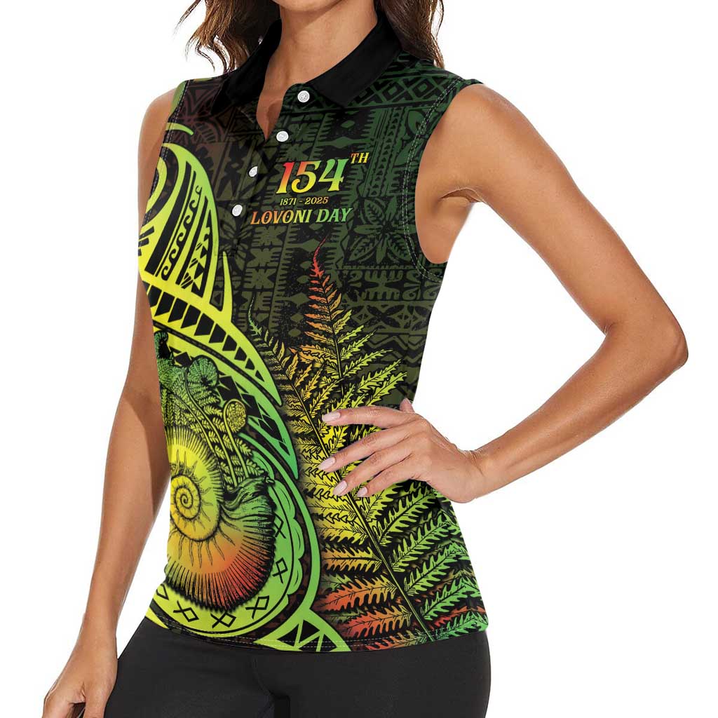 Personalised Fiji Lovoni Day Women Sleeveless Polo Shirt 154th Years